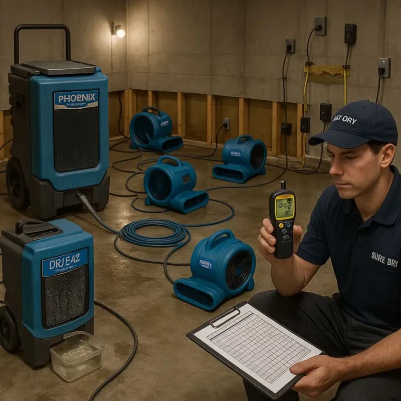 Structural Drying and Dehumidification process in Stickney, IL